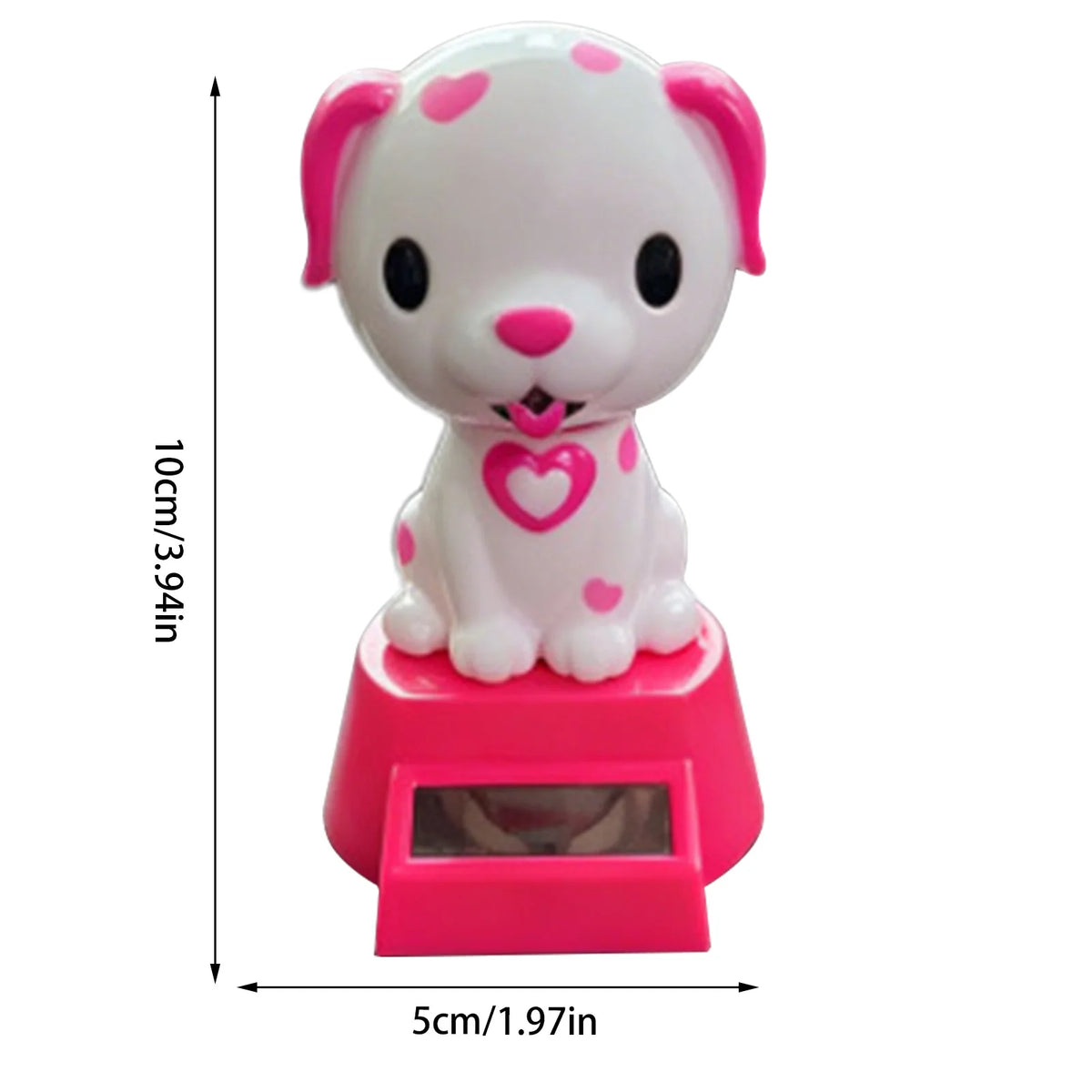 Solar Dancing Animal Car Dashboard Figurine | Shaking Head Toy Dashboard Figurine PLUSH Pink 1PC