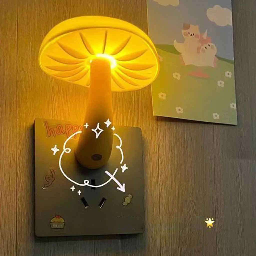 LED Mushroom Night Light – Auto Dusk-to-Dawn Sensor Plug-In LED Night Light PLUSH