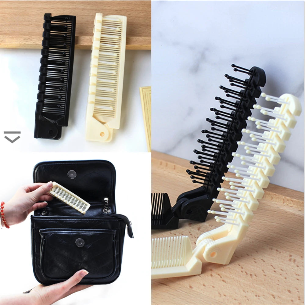 Folding Pocket Beard Comb – Double-Sided Fine & Wide Teeth Beard Pocket Comb PLUSH