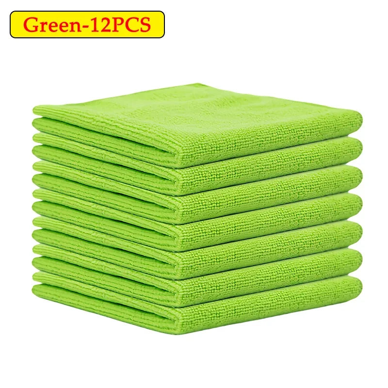 Microfiber Car Wash & Cleaning Towels – 12 to 48 Pack Microfiber Cleaning Towels PLUSH Green 12PCS