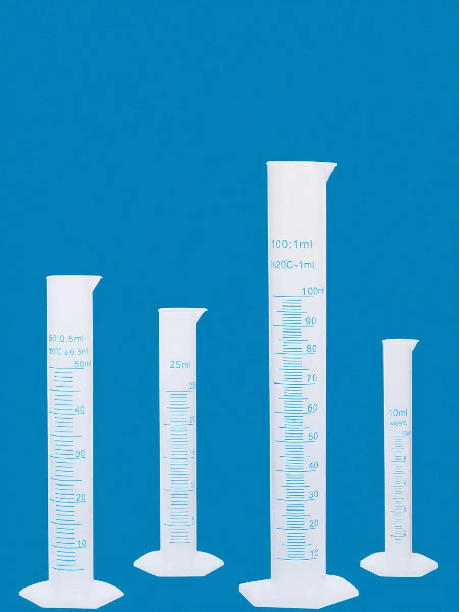 Plastic Graduated Measuring Cylinders – 4 or 5 Piece Lab Set Lab Measuring Set PLUSH
