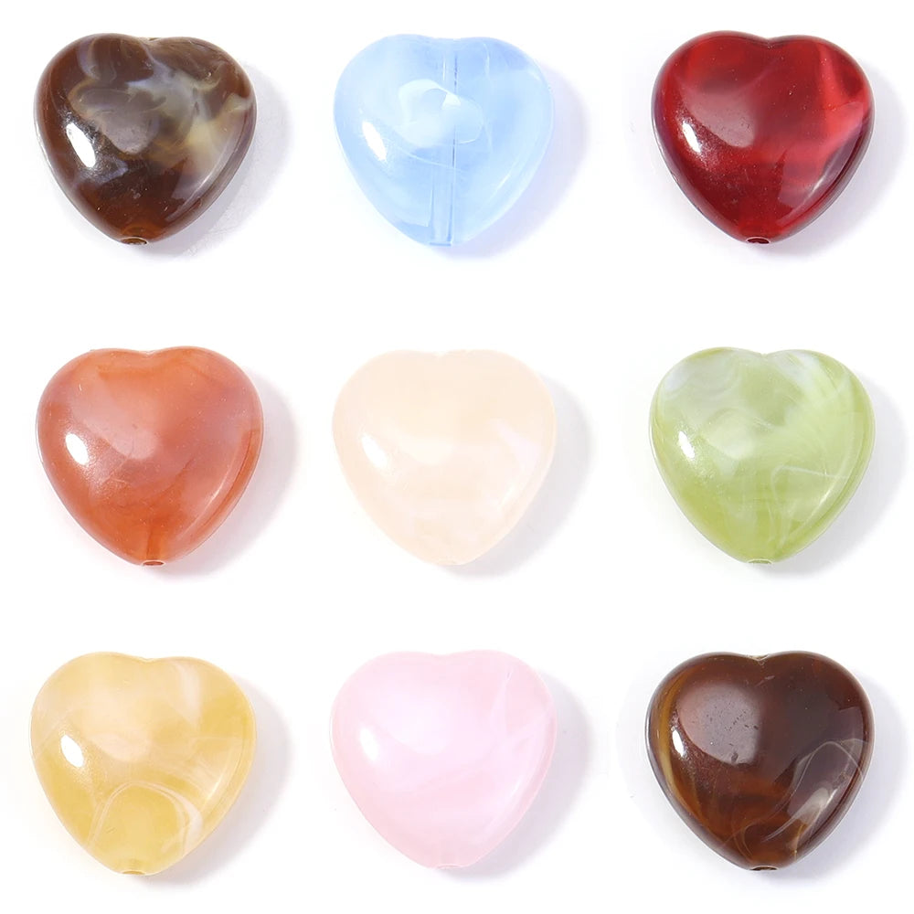 30pcs Dual Color Heart Acrylic Spacer Beads – DIY Jewelry Acrylic Spacer Beads PLUSH