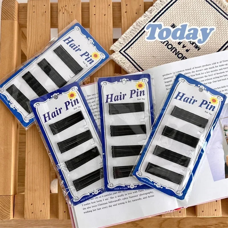 36pcs Black Metal Bobby Pins – Wave & Straight Hair Clips Set Hair Clip Set PLUSH