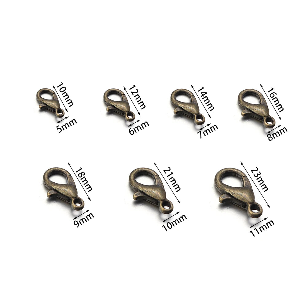 50pcs Zinc Alloy Lobster Clasps – DIY Jewelry Connectors Jewelry Clasps & Findings PLUSH