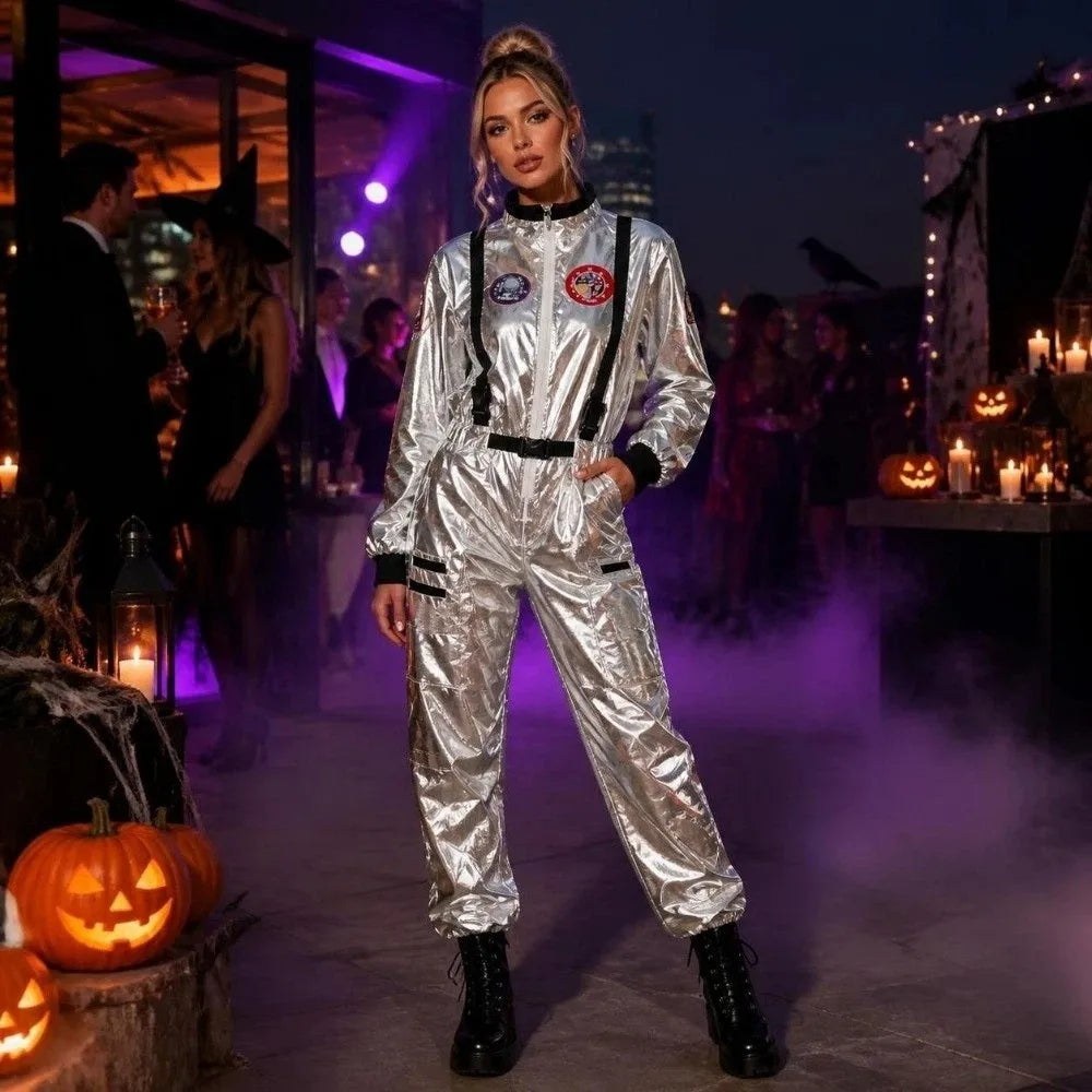 Halloween Astronaut Costume Jumpsuit | Adult Spaceman Suit S–2XL Halloween Costume PLUSH