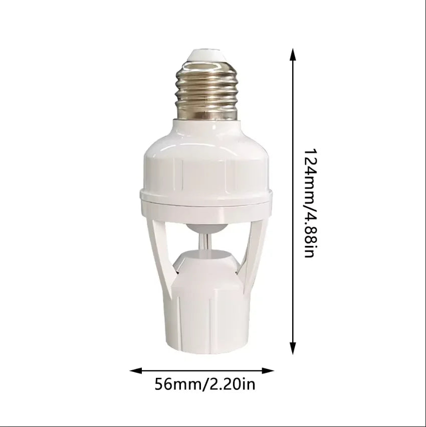 E27 PIR Motion Sensor Bulb Adapter – Auto LED Switch 110V/220V Motion Sensor Adapter PLUSH Distance adjustable