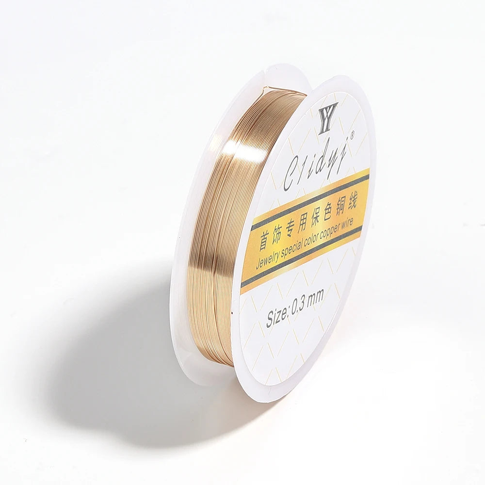 Copper Beading Wire 0.2–1mm DIY Jewelry Making – 1.5–15m Roll Jewelry Beading Wire PLUSH KC Gold 1mm 1.5m