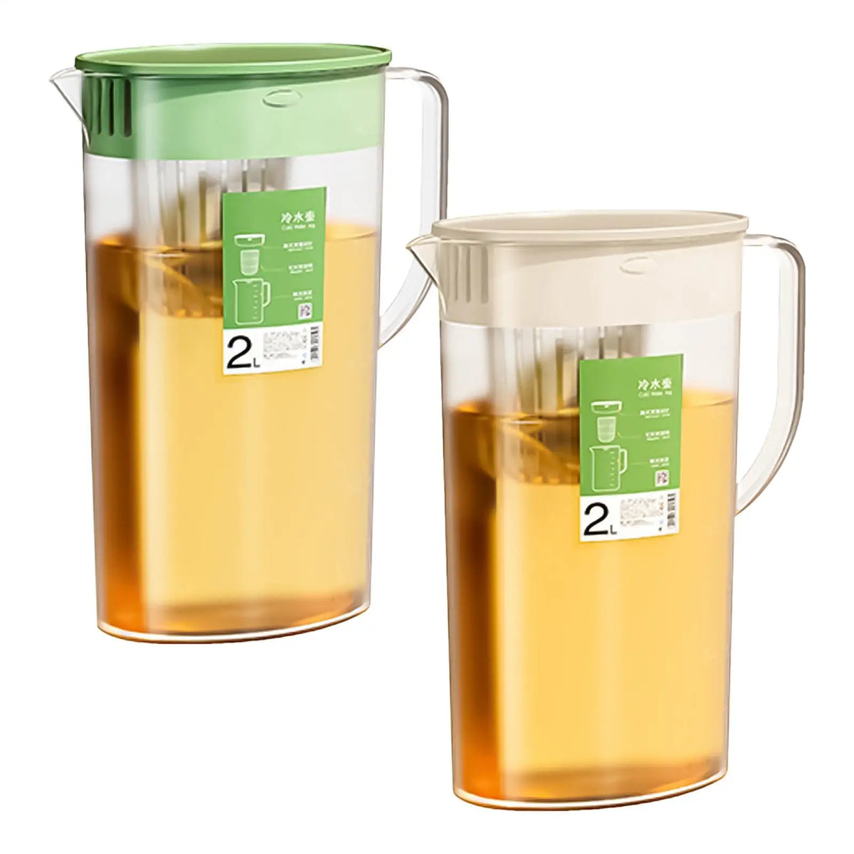 2L Large Water Pitcher with Lid, Strainer & Handle | Fridge Water Pitcher PLUSH