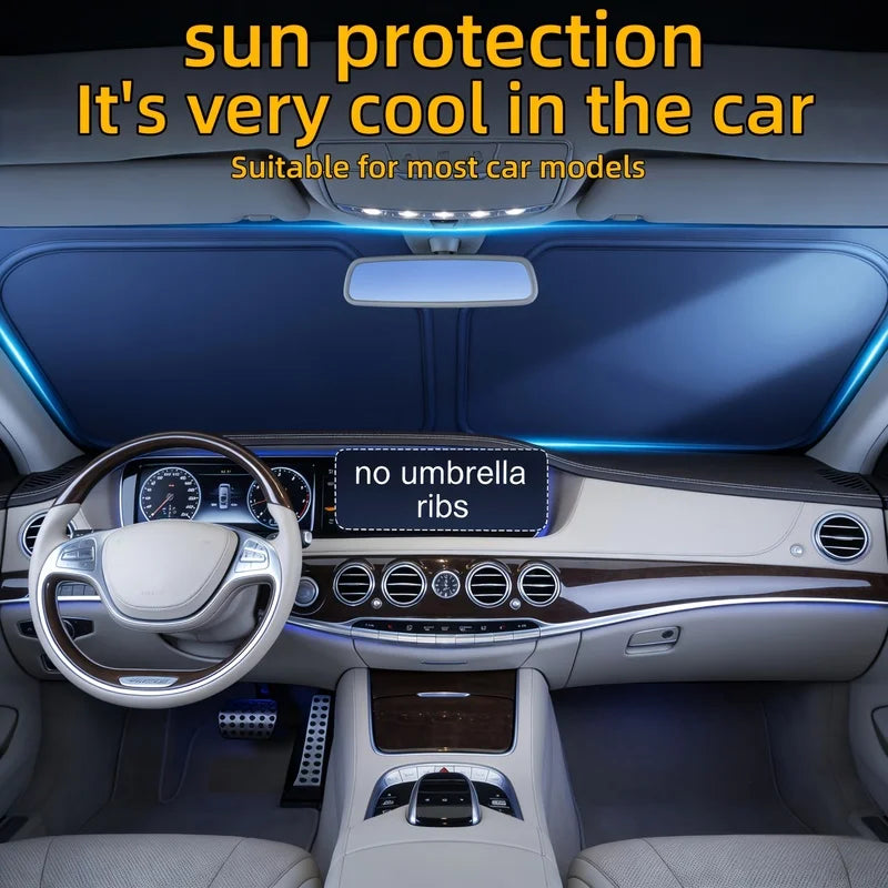 Foldable Car Windshield Sunshade – Universal Fit SUV Sedan Car Windshield Sunshade PLUSH