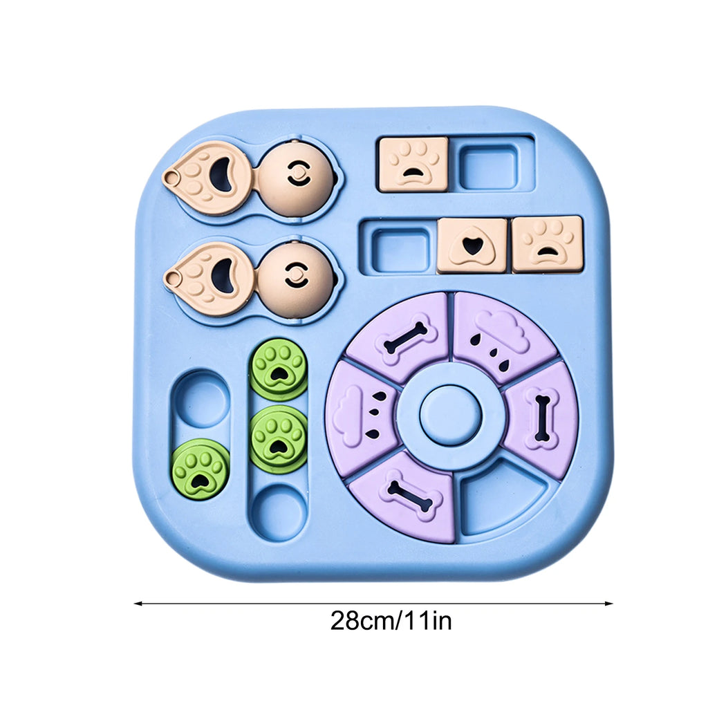Dog Puzzle Toy Slow Feeder – Interactive Treat Dispenser Pet Puzzle Feeder PLUSH Blue