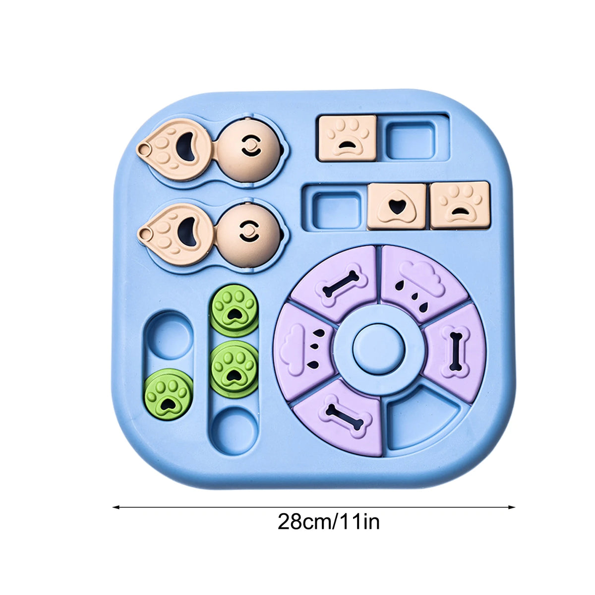 Dog Puzzle Toy Slow Feeder – Interactive Treat Dispenser Pet Puzzle Feeder PLUSH Blue