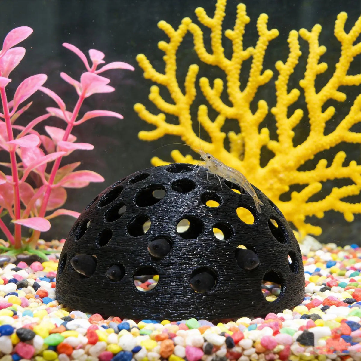 Resin Aquarium Shrimp Breeding Cave – Fish Hiding Shelter Aquarium Cave Decor PLUSH