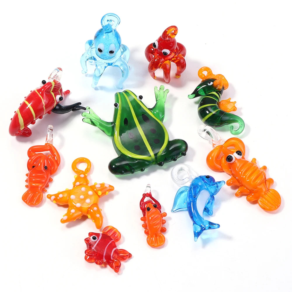 3D Ocean Animal Glass Pendant – DIY Bracelet & Keychain Charm Glass Charm Pendant PLUSH