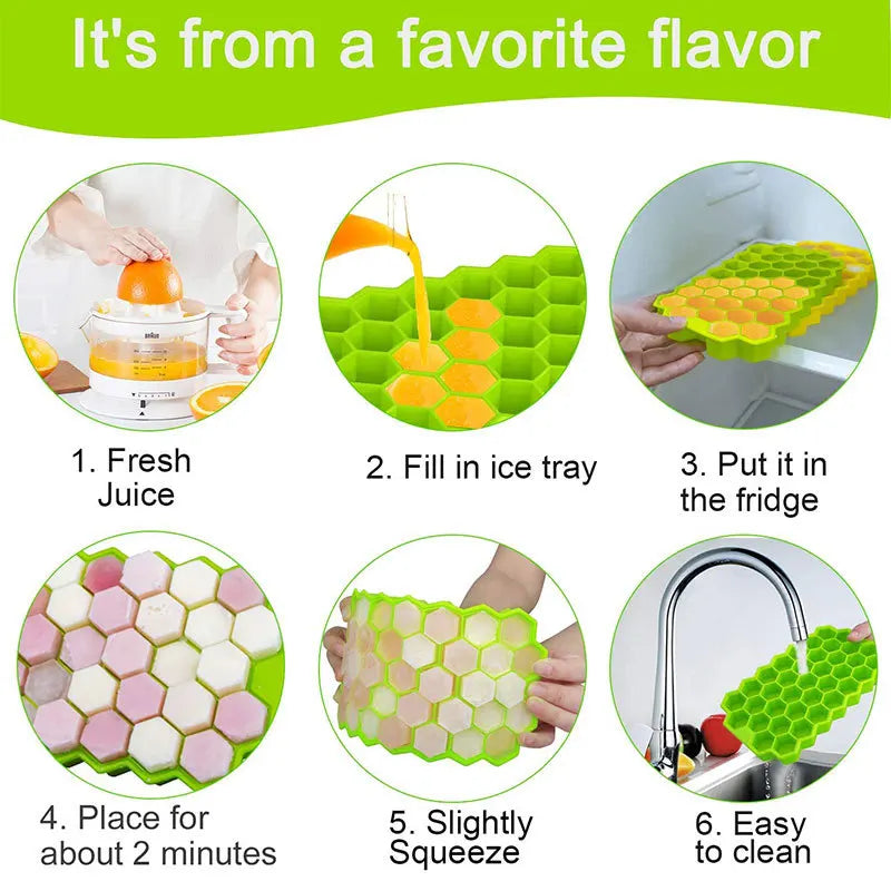 Silicone Ice Cube Tray 148 Cubes Large-Capacity BPA-Free & Lid Silicone Ice Tray PLUSH