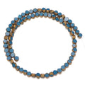 Faceted Crystal Glass Beads Gold Rim Flat Round – DIY Jewelry Crystal Glass Beads PLUSH Solid Peacock Blue