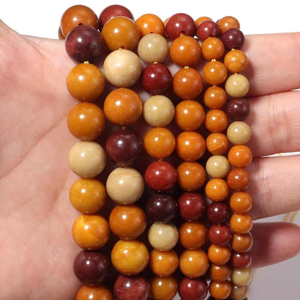 Egg Yolk Stone Round Spacer Beads 6/8/10mm – DIY Jewelry Natural Stone Beads PLUSH