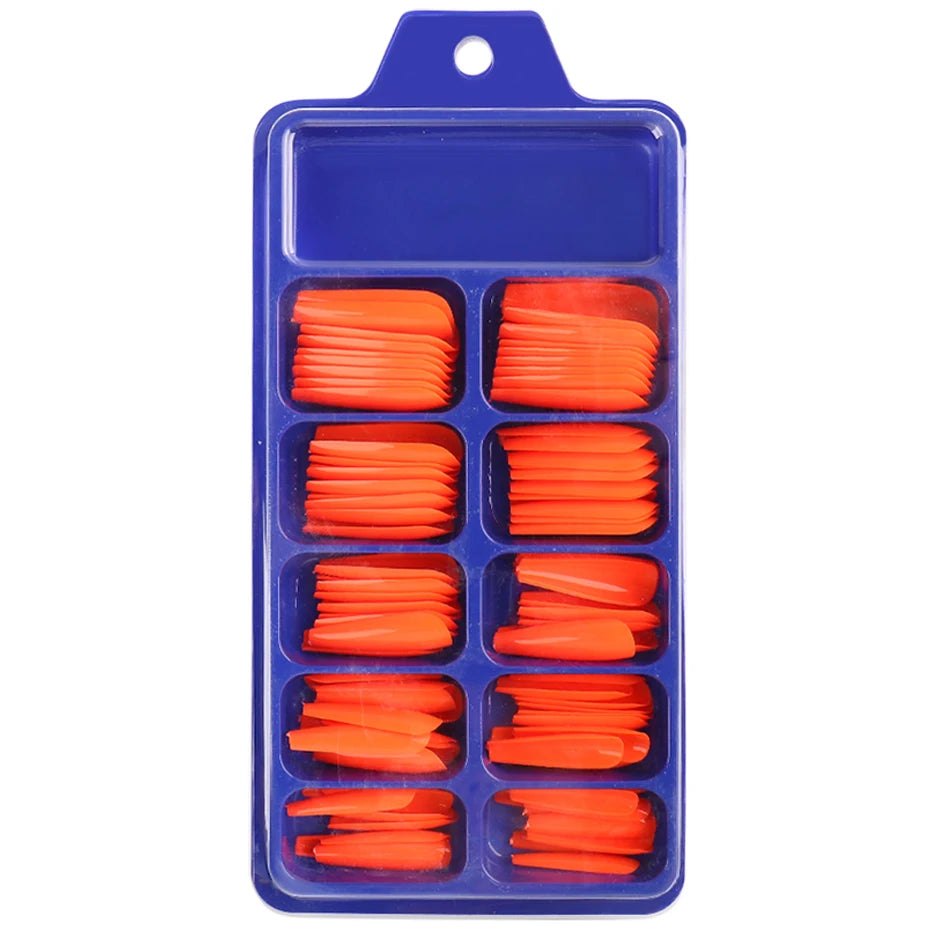 100pcs Coffin Press On Nails – Acrylic Nail Extension Kit Press On Nail Tips PLUSH 1895-6