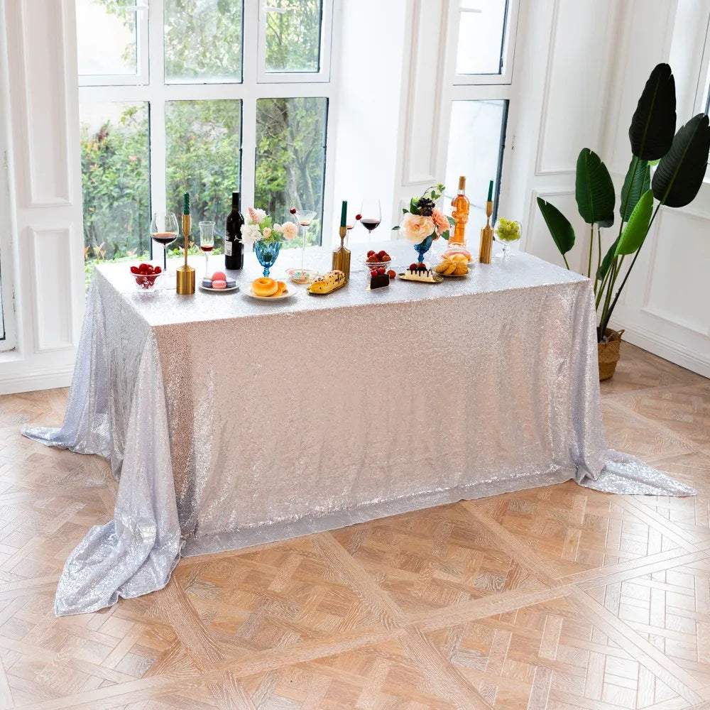 Sequin Tablecloth Rectangular Party Table Cover – 10 Colors Sequin Tablecloth PLUSH