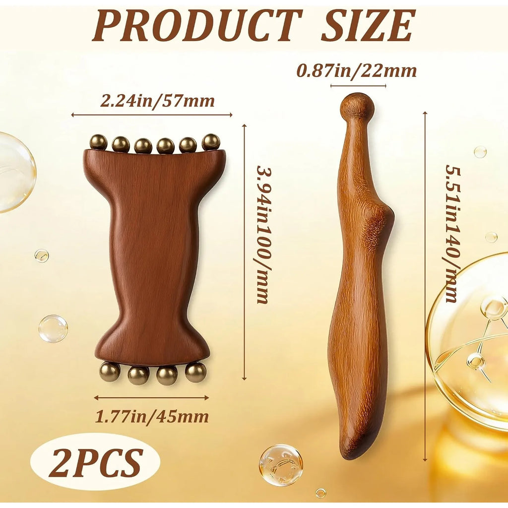 2-Piece Face & Foot Acupoint Massage Set – Home Spa Tools Manual Massage Set PLUSH