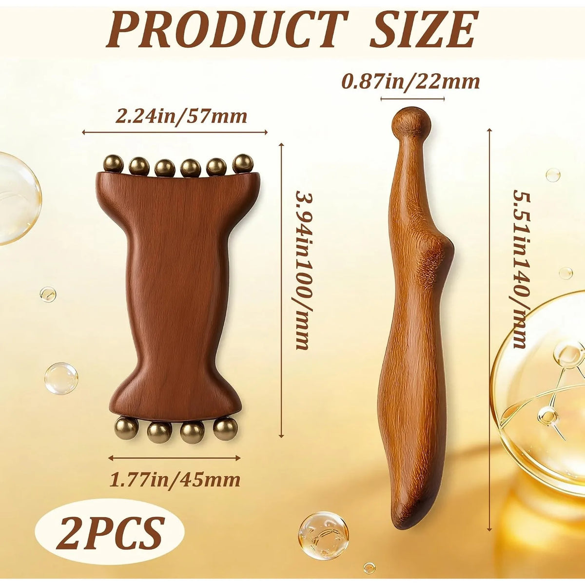 2-Piece Face & Foot Acupoint Massage Set – Home Spa Tools Manual Massage Set PLUSH