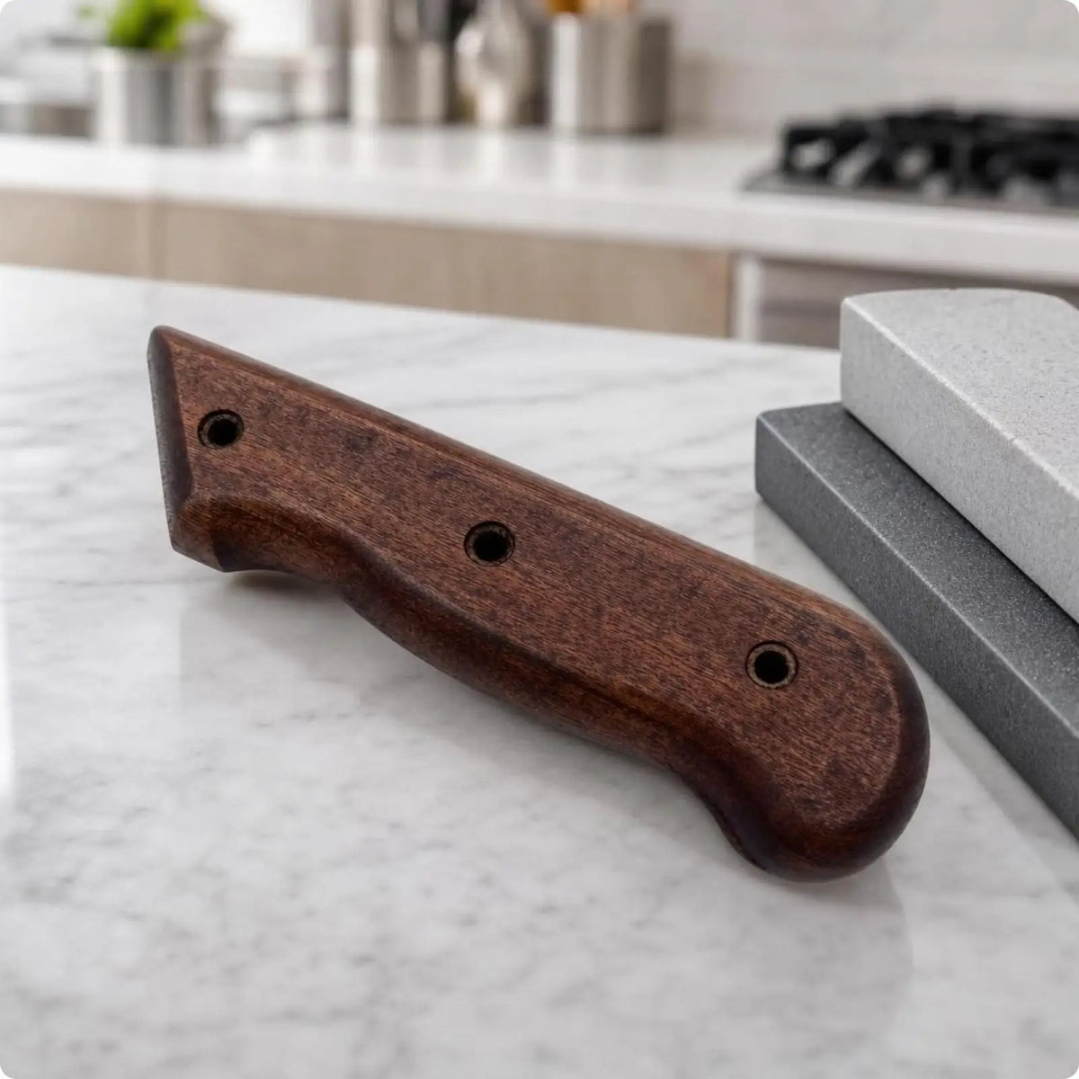 Southern Hardwood Knife Handle Replacement with Mounting Hole Knife Handle Replacement PLUSH