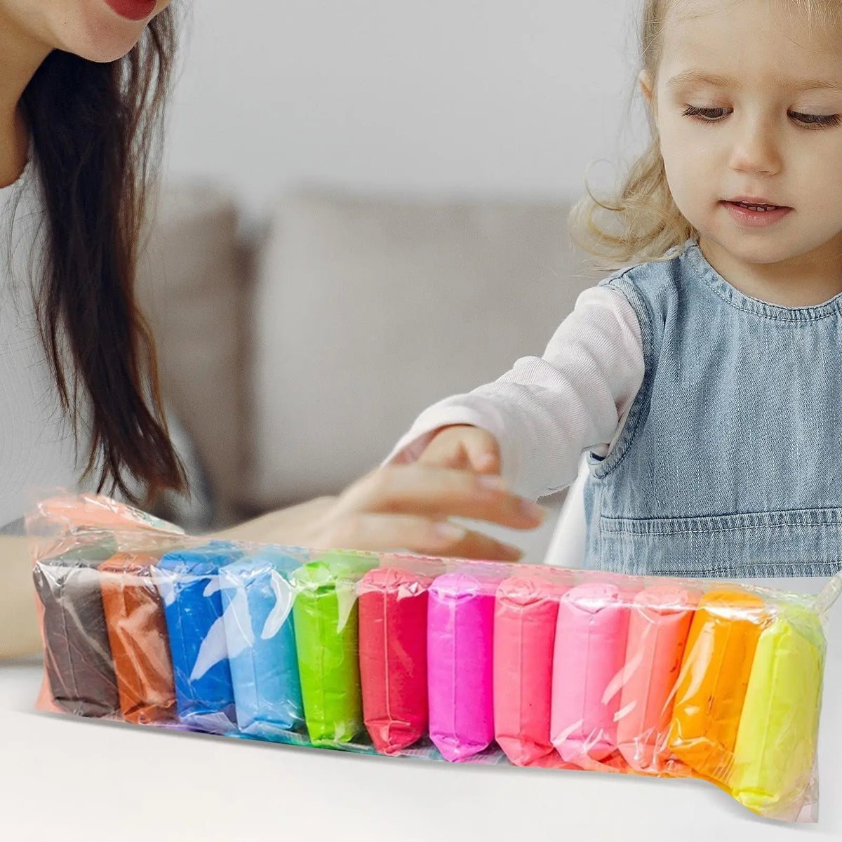 Kids Air Dry Clay Set 12/24/36 Colors – DIY Modeling Kit Kids Modeling Clay PLUSH