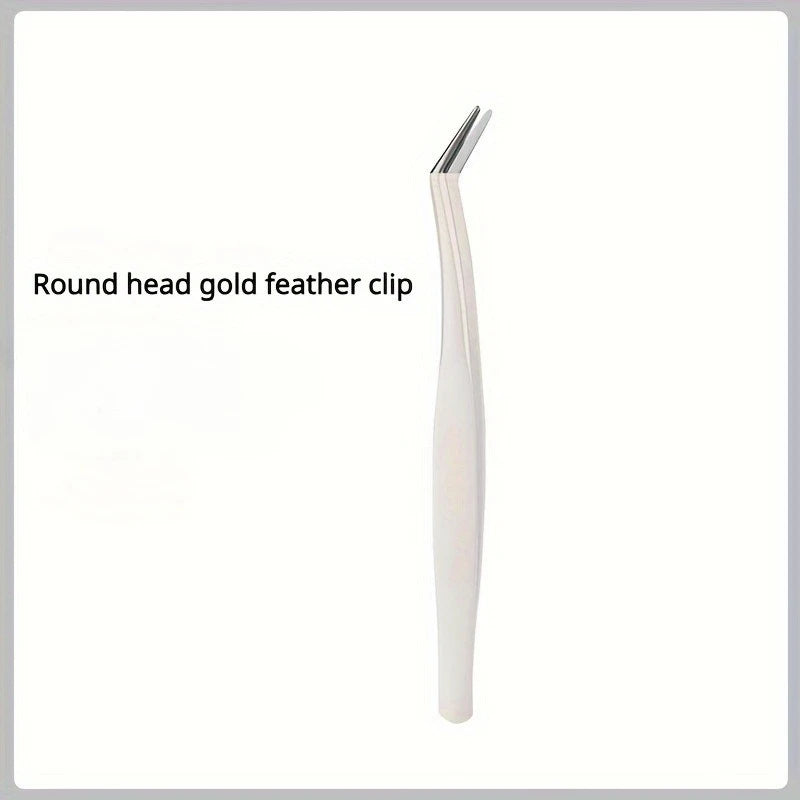 Ouriner Precision Eyelash & Brow Tweezers – Stainless Steel Eyelash Tweezers PLUSH Round head Clip