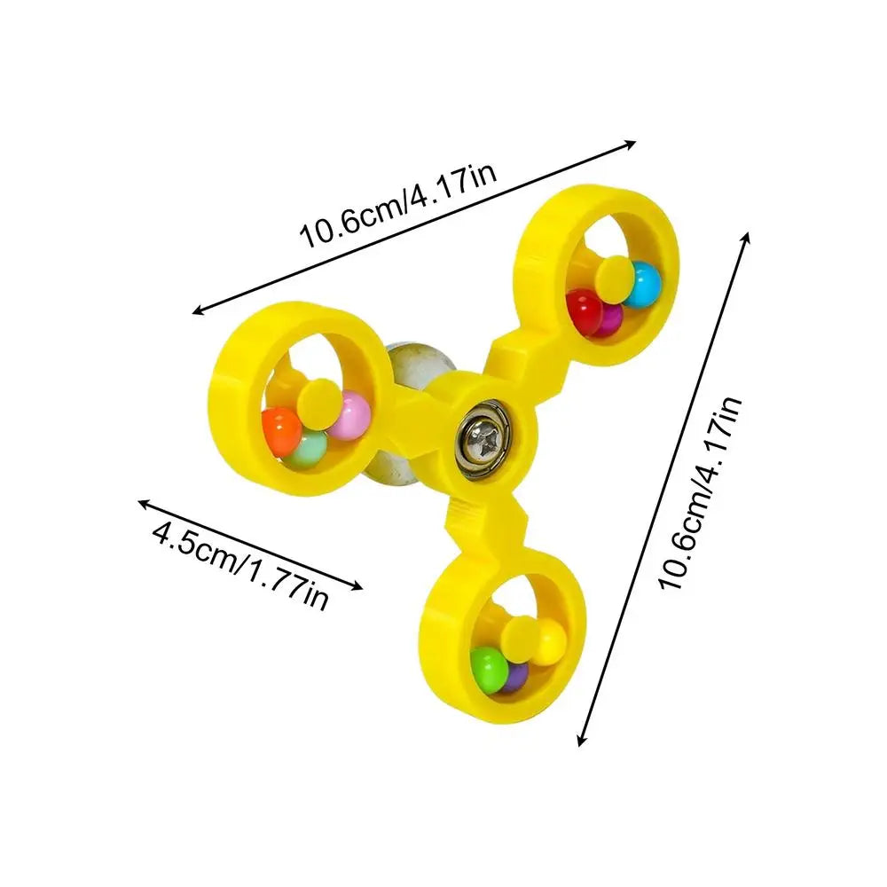 Bird Spinner Wheel Toy – Cage Enrichment for Parrots & Conures Bird Cage Toy PLUSH Yellow