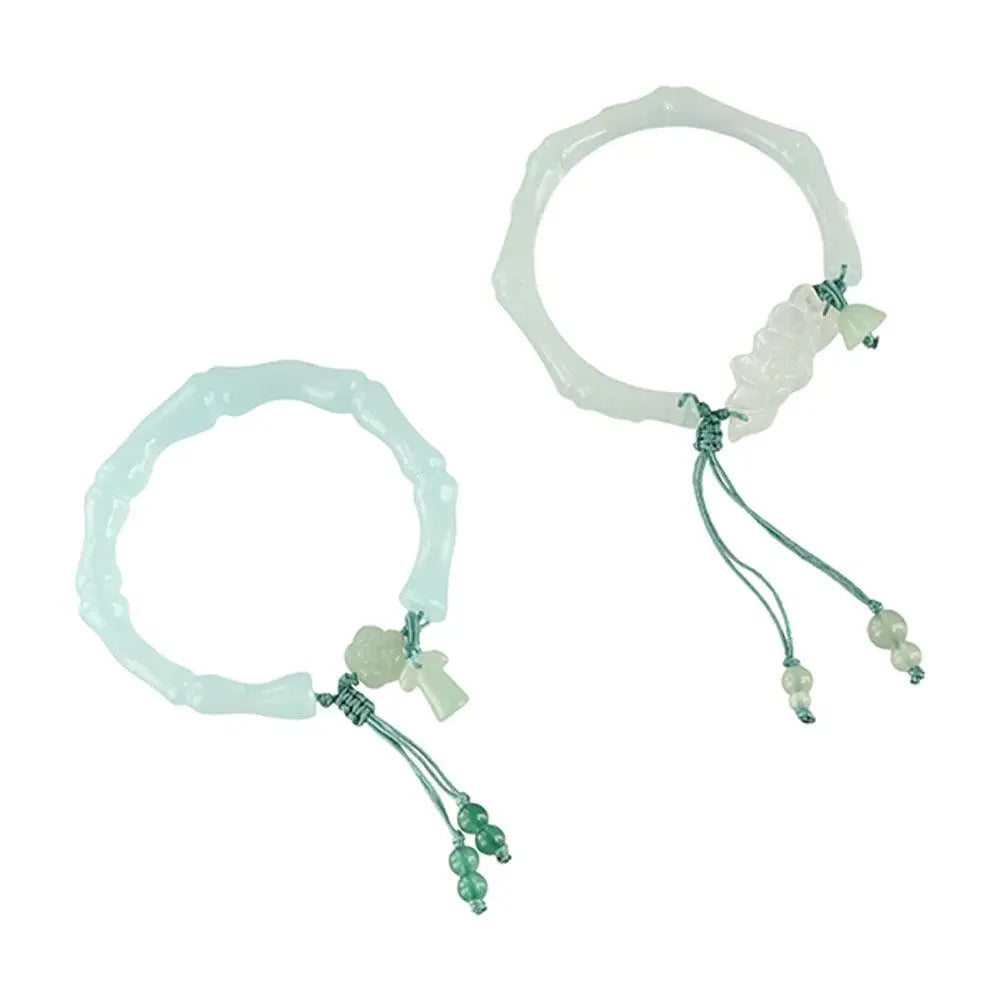 Lotus Bracelet Chinese Style Resin Bangle 58mm Moonlight White Resin Bangle Bracelet PLUSH