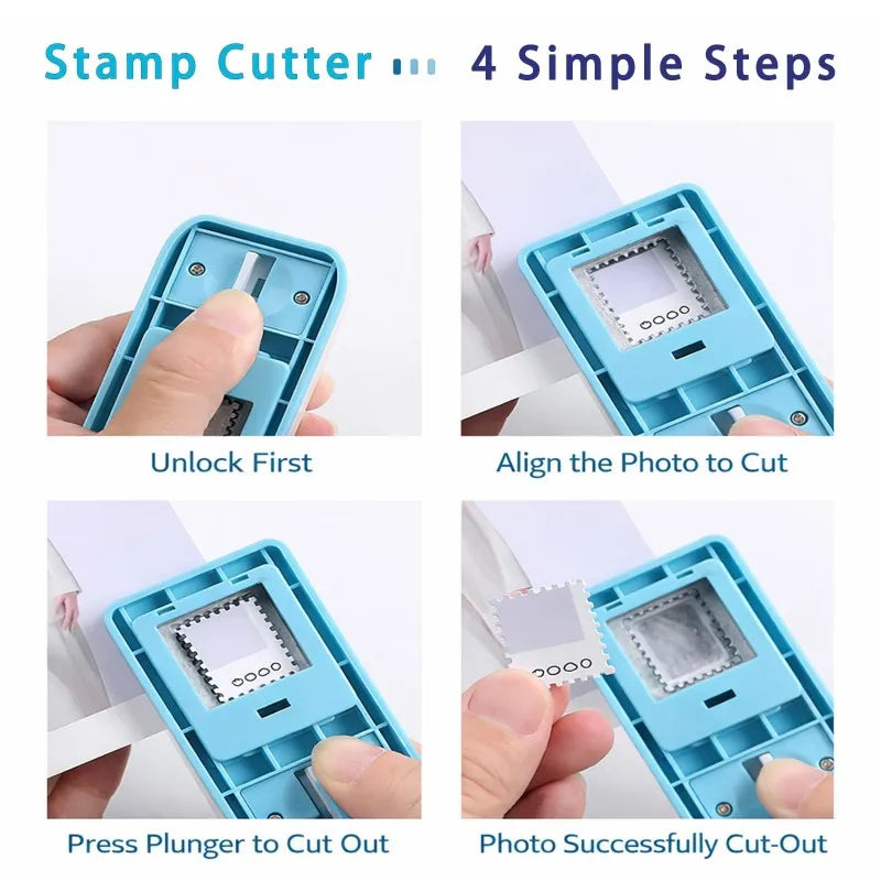 2-in-1 Postage Stamp Paper Punch – Scrapbooking & Card Making Paper Craft Punch PLUSH