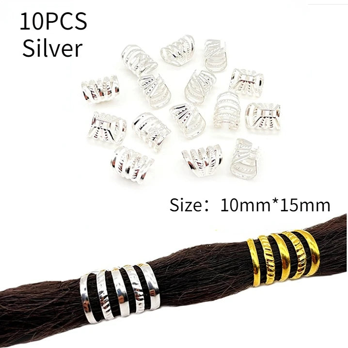 5pcs Dreadlock Beads Hair Cuffs Rings – Colorful Braid Clips Hair Braid Cuffs PLUSH 10pcs NO.21