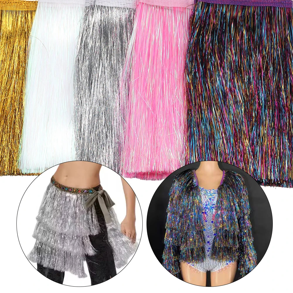 20cm Colorful Plastic Tassel Fringe – Hula Party DIY Décor 1 Yard Party Tassel Trim PLUSH
