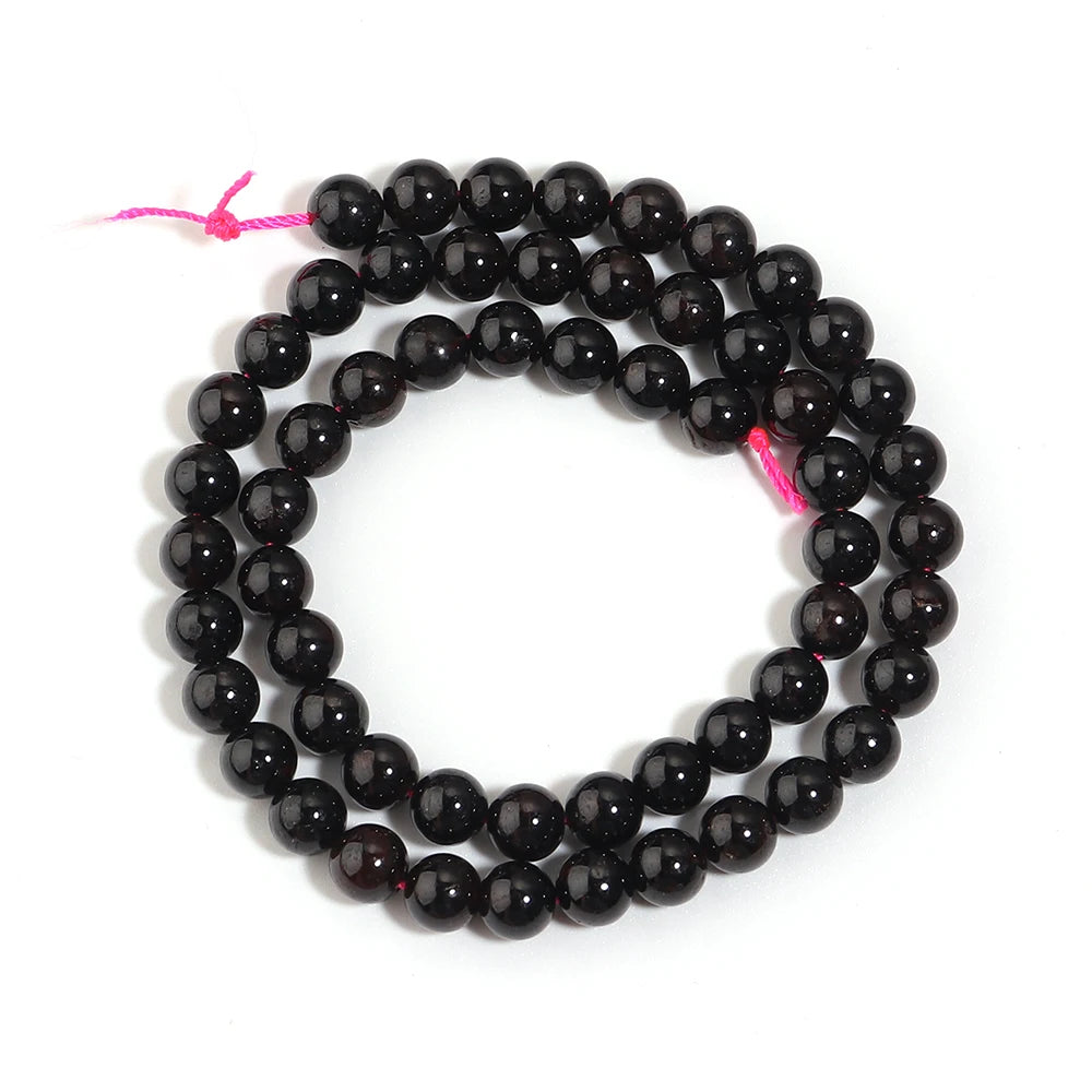 Wine Red Garnet Natural Stone Round Beads 4–12mm | DIY Jewelry Natural Stone Beads PLUSH 6mm