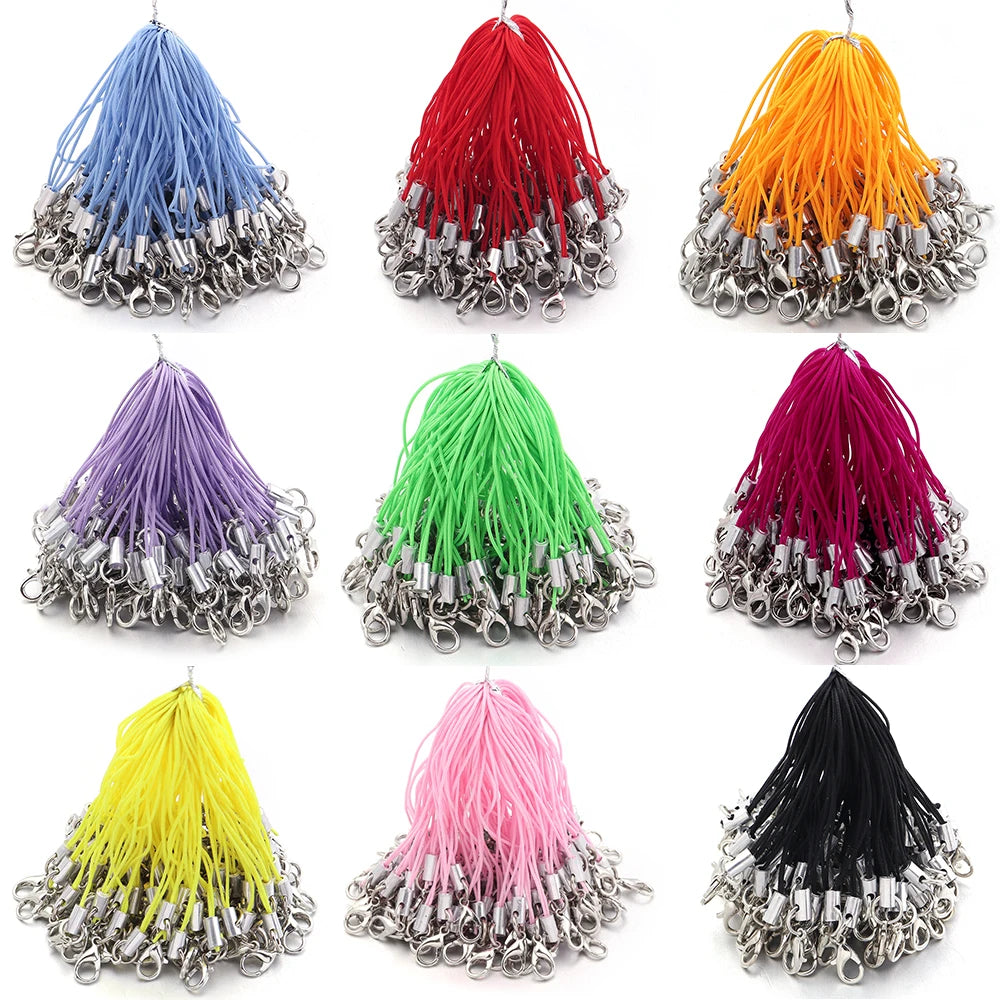 Lobster Clasp Phone Strap Polyester Cord & Jump Ring – 20-100pcs Jewelry Findings Set PLUSH