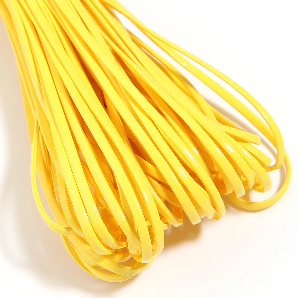 50 Yards 2mm Flat Faux Leather Cord – Multicolor DIY Crafts Leather Craft Cord PLUSH yellow