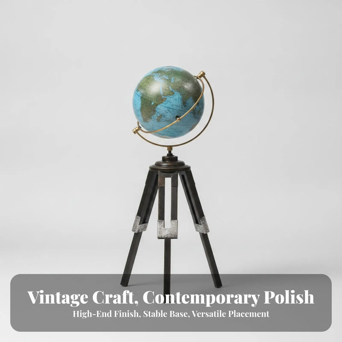 Vintage Wrought Iron Globe Display | Rotating Desktop Sphere Decor Desktop Globe Decor PLUSH