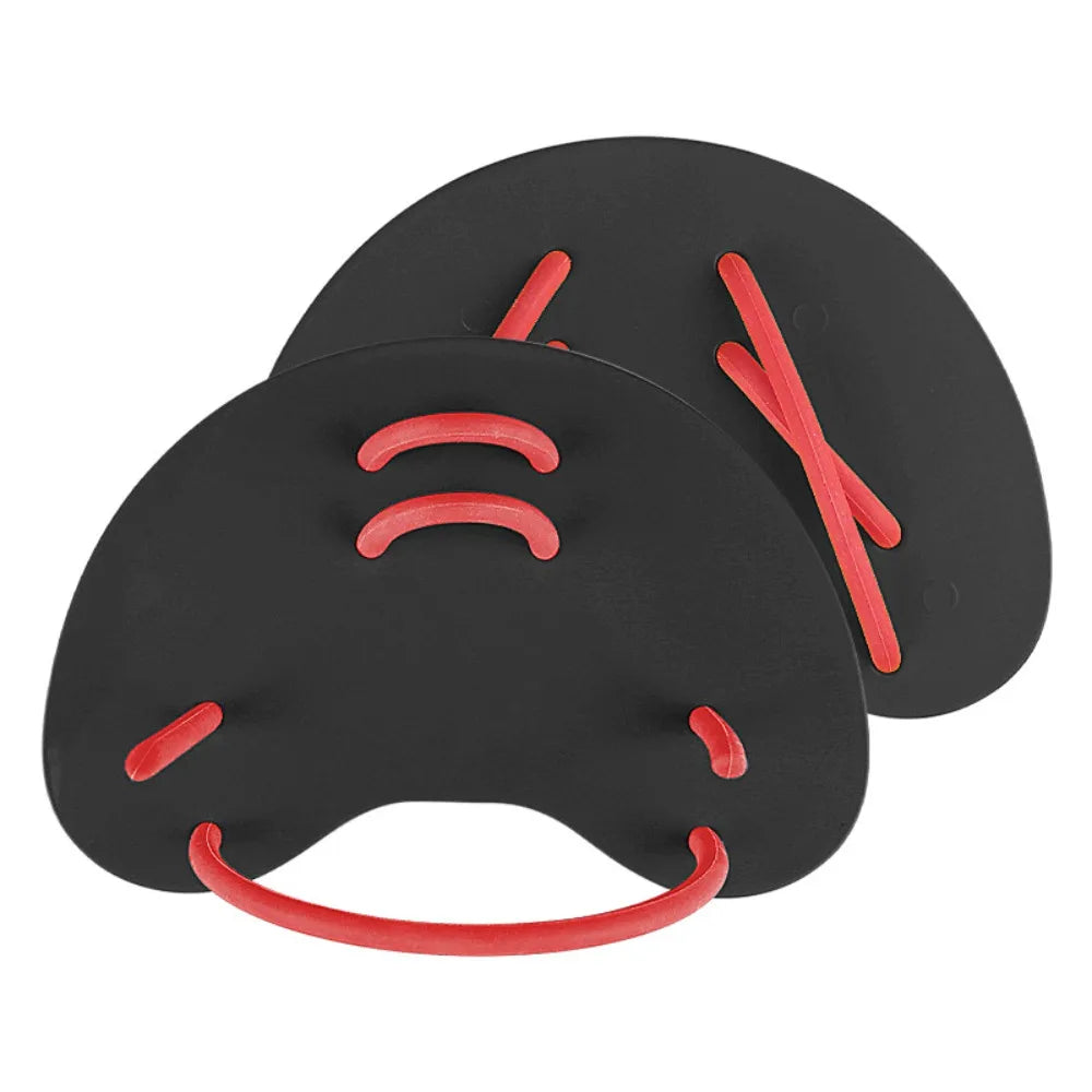 Silicone Finger Webbed Swimming Paddles – Adjustable Hand Fins Swim Training Paddles PLUSH Black