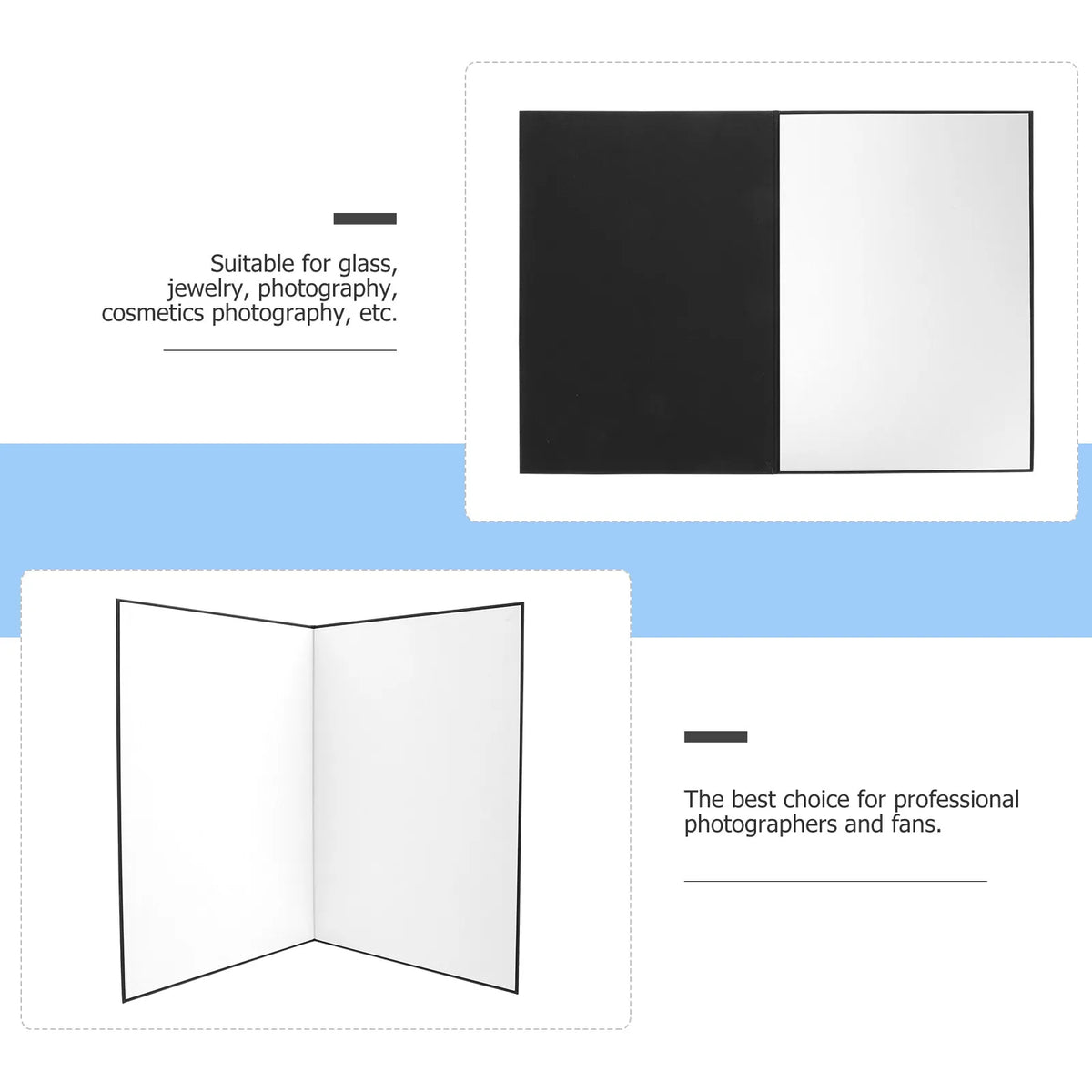 A4 Foldable Photography Reflector Board – White, Silver & Black Photography Reflector Board PLUSH