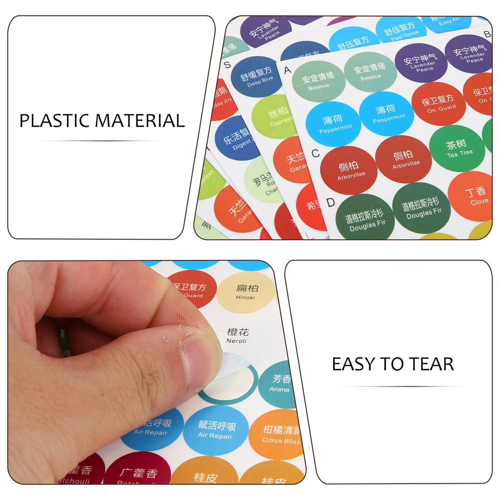 Essential Oil Bottle Cap Stickers – 4 Sets Holiday Label Stickers Bottle Cap Stickers PLUSH