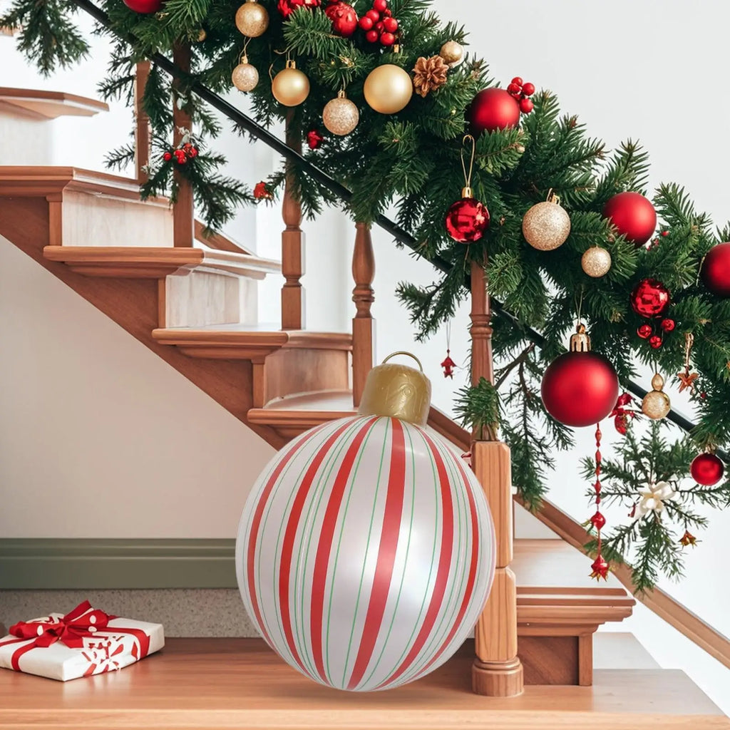 40cm Giant Inflatable Christmas Ball Ornament | PVC Xmas Décor Inflatable Christmas Ornament PLUSH