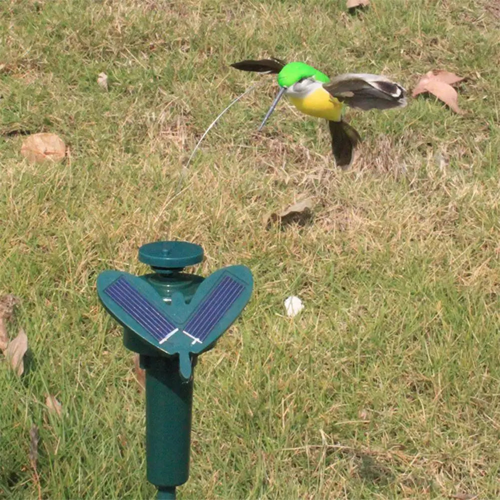 Solar Fluttering Hummingbird Garden Stake – Spinning Bird Toy Solar Garden Ornament PLUSH