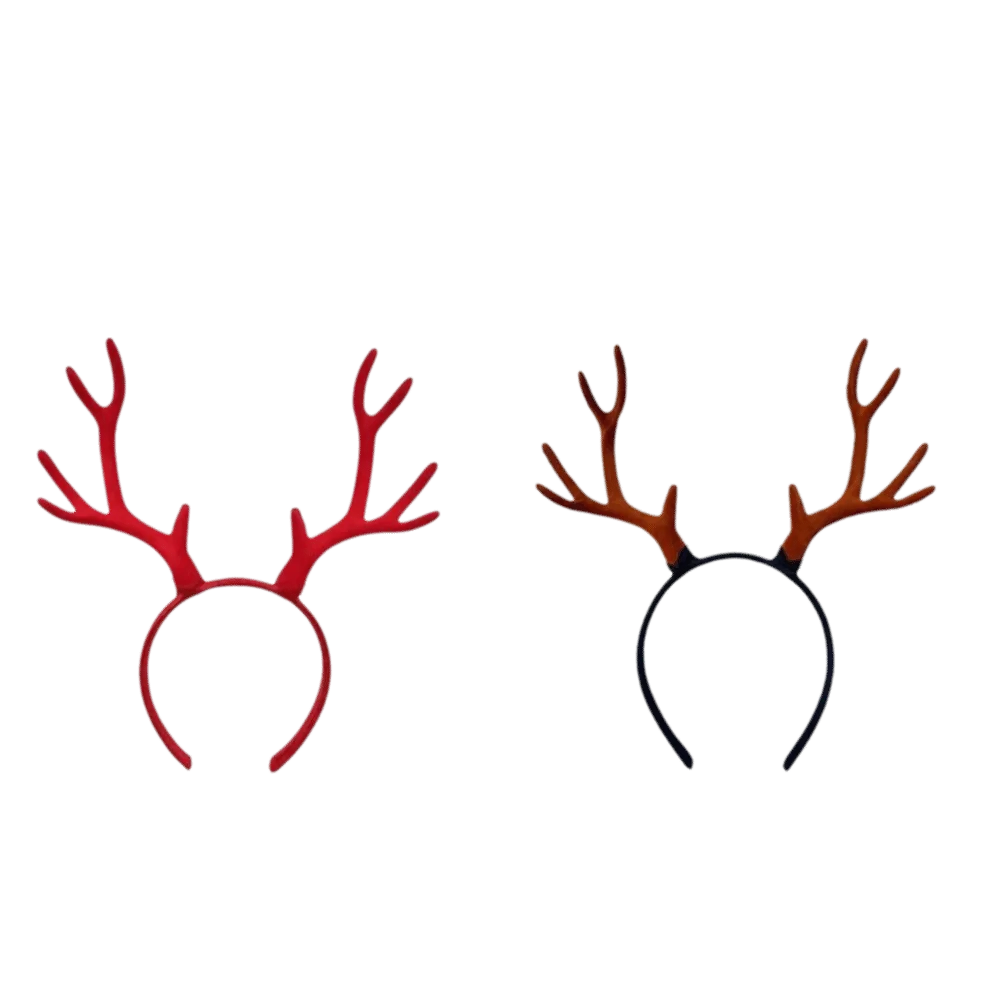 Deer Antler Headband – Realistic Christmas Hair Hoop Holiday Hair Accessory PLUSH