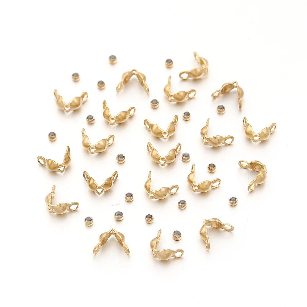 Stainless Steel Jewelry Clasps & Crimp Stopper Beads DIY Set Jewelry Findings Set PLUSH GD 5x2mm