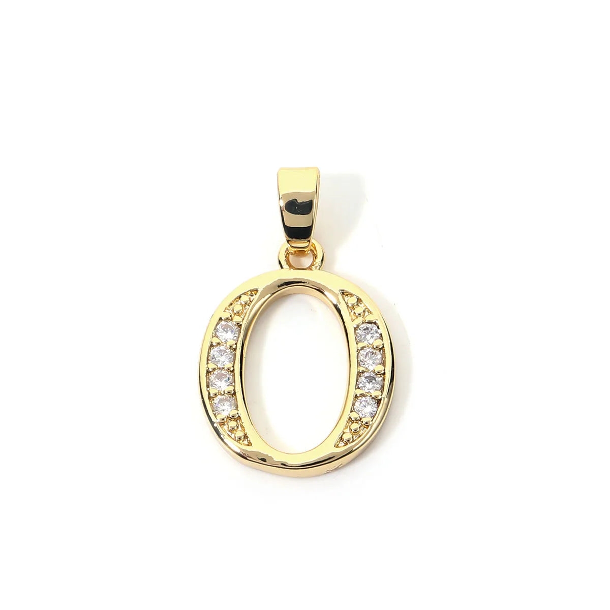 Metal A-Z Zircon Initial Letter Charm Pendant – DIY Jewelry Initial Letter Charm PLUSH O 12.5X16mm