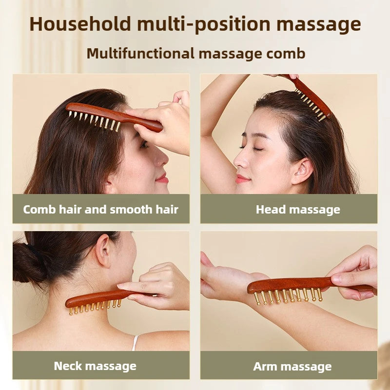 Wood Meridian Comb & Massage Board – Hair Detangling & Scalp Scalp Massage Comb PLUSH