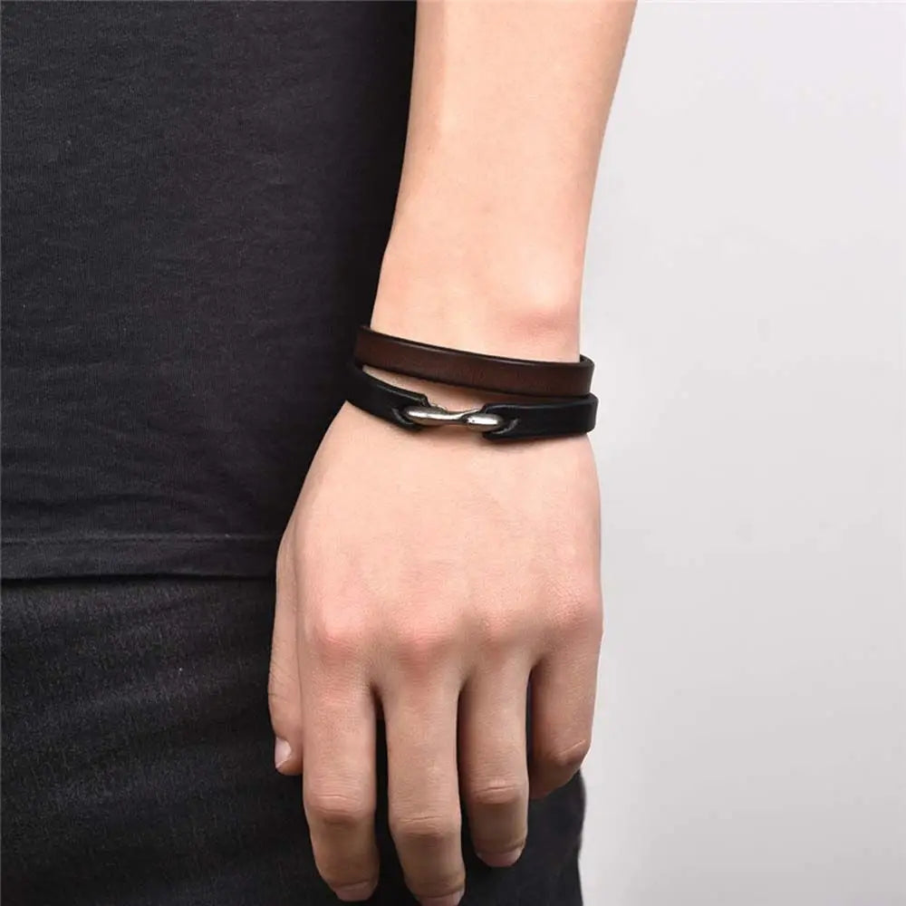 Punk Vintage Leather Link Bracelet for Men & Women | Gift Leather Bracelet PLUSH