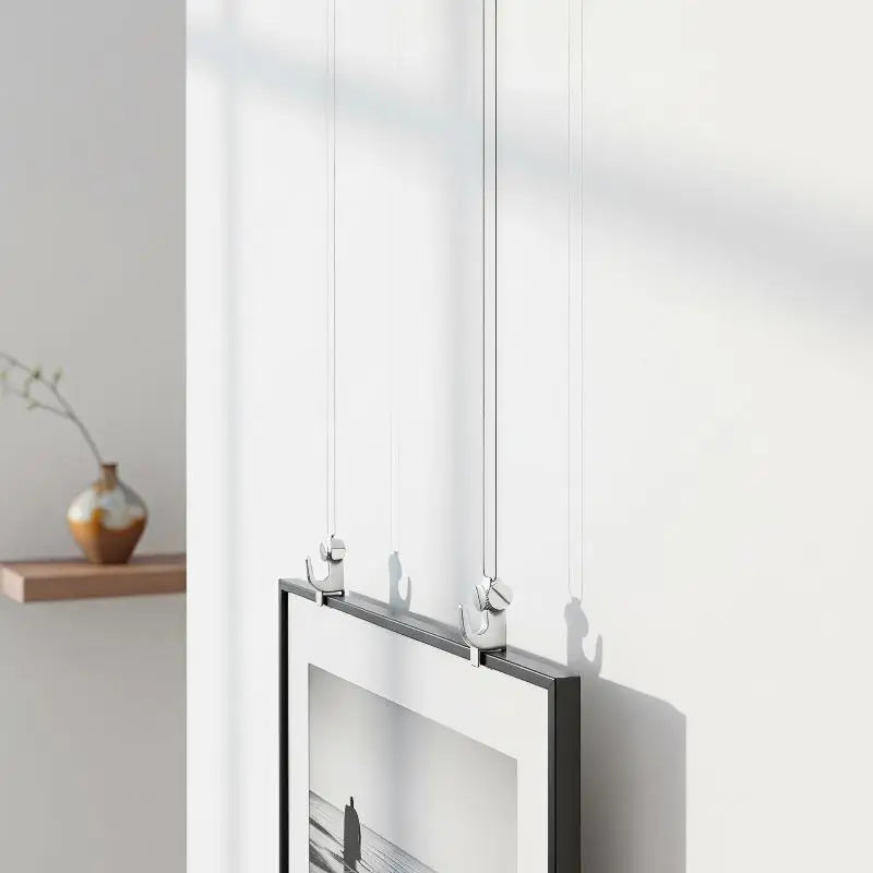 Heavy Duty Zinc Alloy Picture Rail Hooks – Silver Gallery Display Picture Rail Hooks PLUSH
