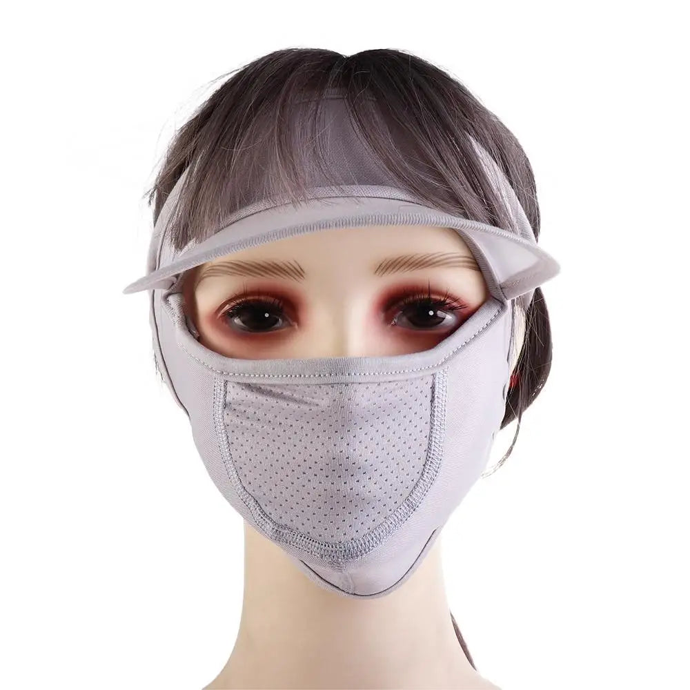 Women's UPF 50+ Ice Silk Face Veil – UV Sun Protection Mask UV Face Veil PLUSH