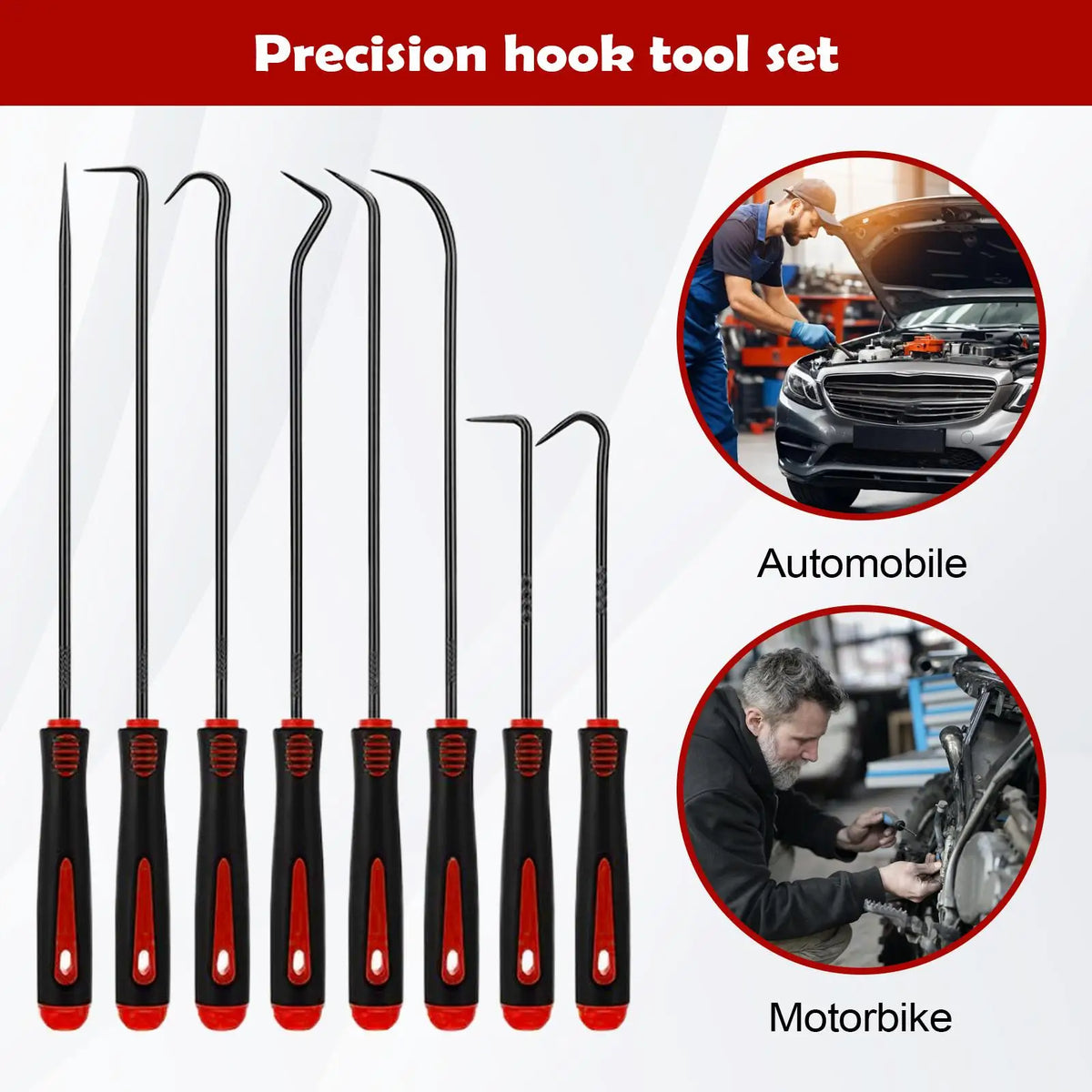 12-Piece O-Ring Seal Hook & Pick Set – Auto Repair Tools Automotive Hand Tool Set PLUSH