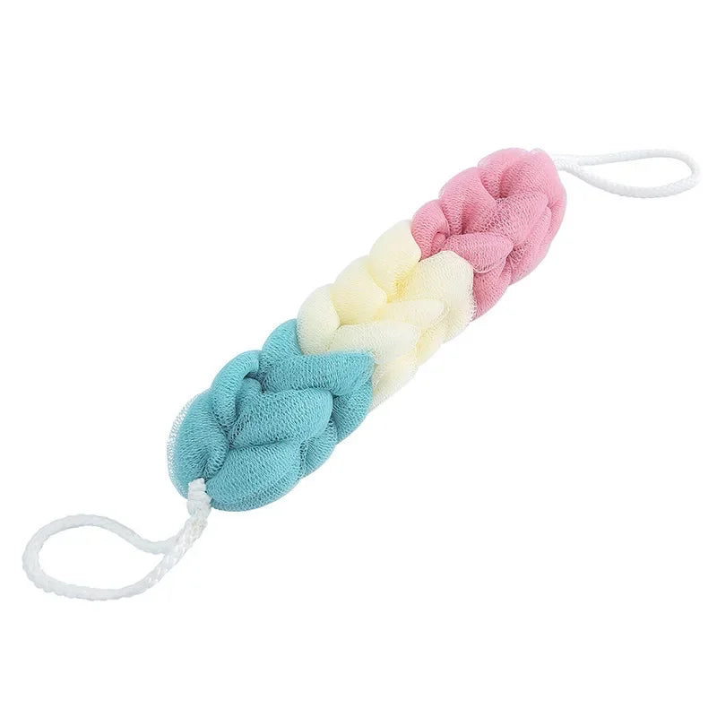 Exfoliating Back Scrubber – Long Handle Mesh Body Scrub Body Exfoliating Scrubber PLUSH Colourful